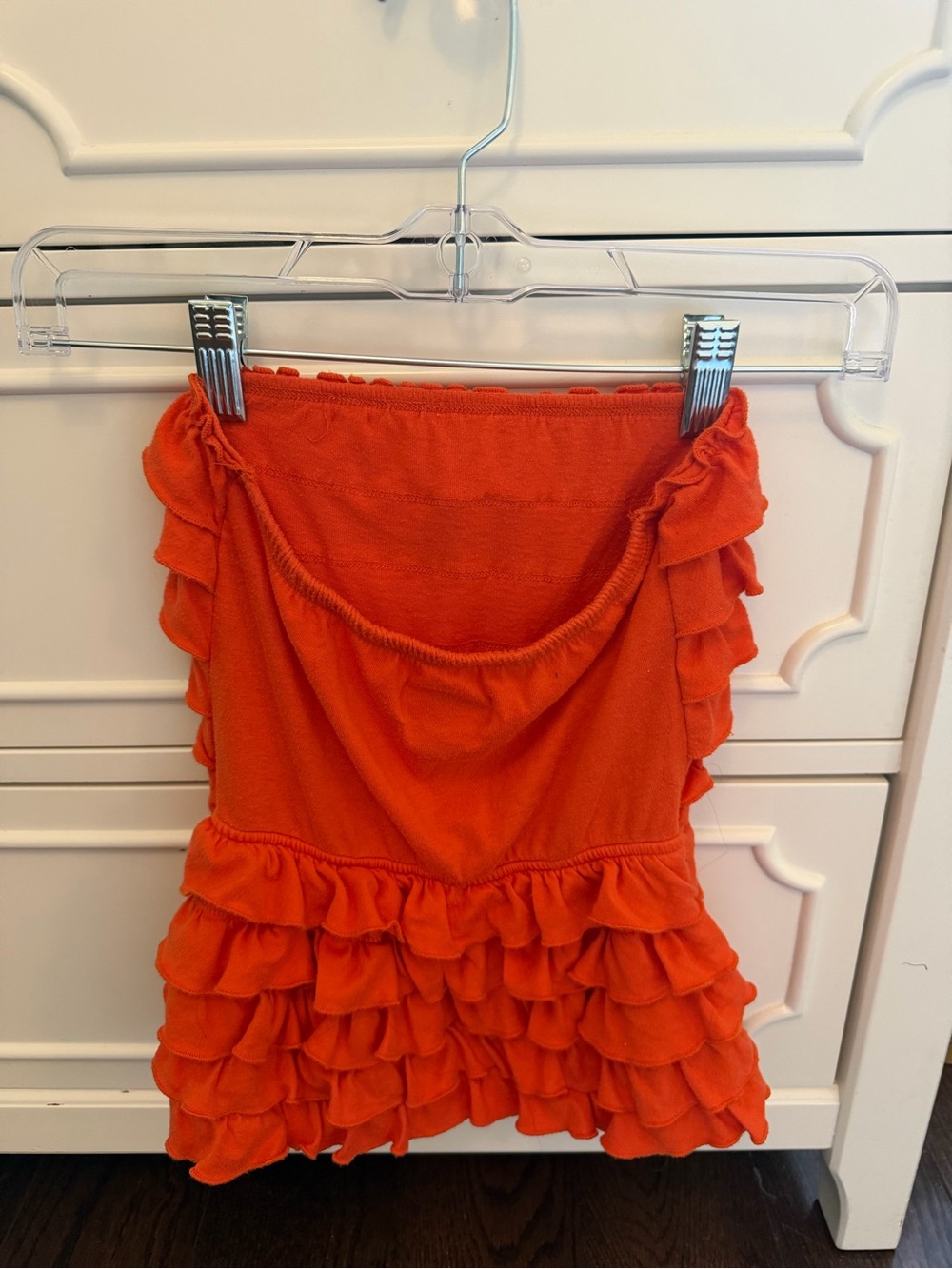 Women's Ruffled Top - Orange - Picture 2 of 3